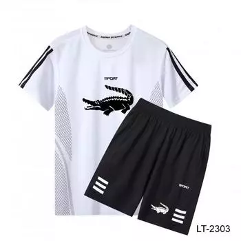 2024 весна/лето спортивный быстросохнущий комплект для бега с принтом спортивная одежда для медленного бега комплект пляжного спорта M белый
