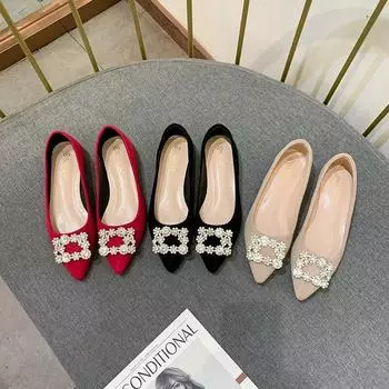 2024 весна-лето, женские балетки, элегантные женские модные туфли с острым носком на плоской подошве, мягкие и удобные, большой размер 42, черный, красный 35 бежевый