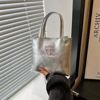 2024 весна новая модная простая сумка женская сумка-ведро для отдыха пригородная сумка ретро тренд большая вместительная сумка через плечо чёрный