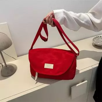 2024 весна новая повседневная женская сумка через плечо корейской версии модная повседневная простая однотонная маленькая квадратная сумка белый