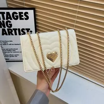 2024 весна новая простая и модная маленькая квадратная сумка модная и простая цепочка через плечо женская сумка модная сумка через плечо женская сумка чёрный