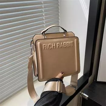 2024 весна новая простая повседневная женская сумка модная сумка через плечо сумка-мессенджер простая модная маленькая квадратная сумка чёрный