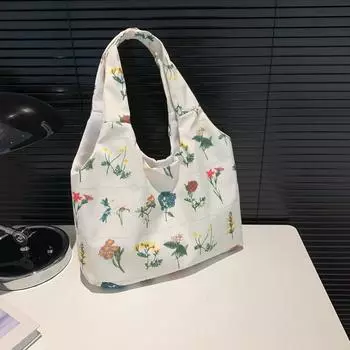 2024 весна новая ретро повседневная большая сумка-тоут сумка для поездок на работу простая модная трендовая сумка через плечо для женщин бежевый