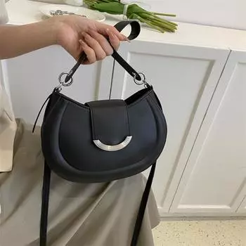 2024 весна новая сумка женская модная трендовая сумка через плечо нишевая простая сумка подмышкой популярная повседневная сумка-полумесяц синий