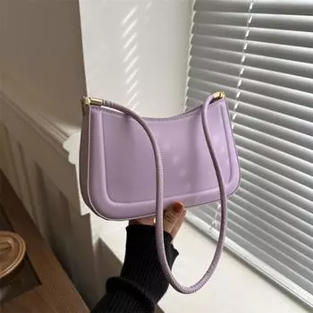 2024 весна новая уличная мода простая однотонная темпераментная сумка для подмышки в иностранном стиле сумка через плечо чёрный