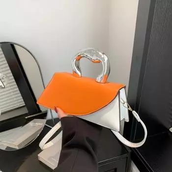 2024 весна новая женская сумка персонализированная модная сумка через плечо лакированная кожа глянцевая сумка-мессенджер модная нишевая дизайнерская сумка чёрный