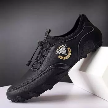 2024 весна новые ленивые туфли Doudou модные ретро большие размеры осьминог мужская обувь повседневная трансграничная мужская обувь 38 чёрный