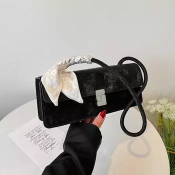 2024 весна новый интернет знаменитость текстура тренд маленькая квадратная сумка женская сумка сумка-мессенджер повседневная простая модная сумка-багет белый