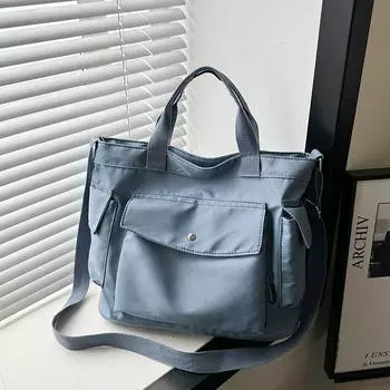 2024 весна новый тренд ретро сумка студент класс репетитор сумка женская простая мода плечо сумка мессенджер чёрный