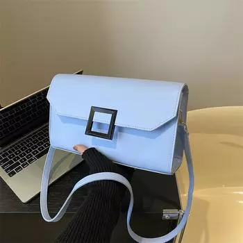 2024 весна популярная новая простая модная трендовая сумка через плечо маленькая квадратная сумка повседневная простая большая вместительная сумка-мессенджер чёрный