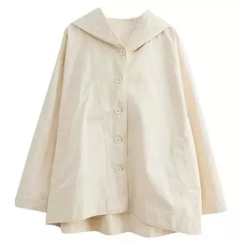 2024 весна свободная куртка с капюшоном ретро хаки повседневный топ хлопок литературный сращивание большой размер тренчкот M хаки