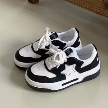 2024 White Chunky Sneakers Women s Shoes Platform Breathable Spring Autumn Flats Shoes Woman Vulcanized Shoes 35 чёрный