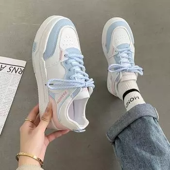 2024 Белые женские кроссовки на платформе, кроссовки Kawaii Vintage Vulcanize Casual Korean Fashion Harajuku Tennis Female Flats 35 чёрный