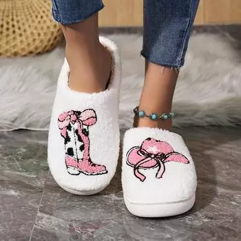 2024 wide special for new home slippers, warm in autumn and winter, piled non-slip and silent bag head slippers 36-37