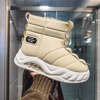 2024 winter live broadcast model, velvet thickened warm outdoor snow boots, down cloth waterproof moisture foot cover tooling cotton shoes 39 чёрный