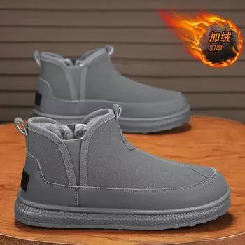 2024 winter live broadcast to help men s casual breathable leather surface velvet outdoor tooling sports casual shoes cotton shoes men 39