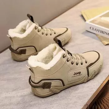 2024 winter new five-finger cotton shoes men s high-top velvet thickened non-slip outdoor warmth Korean version of casual versatile tide 39