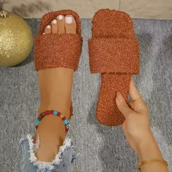 Зимняя новая роскошная дизайнерская женская обувь 2024 года на плоской подошве из замши и флиса, тапочки для дома, женская обувь Zapatos De Mujer, большой размер 43 36 серый