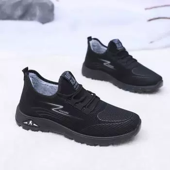 2024 winter new men s cotton shoes Niuba leather waterproof men s sports shoes piled and thickened soft-soled men s cotton boots 39