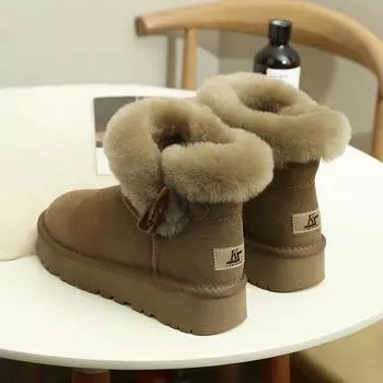 2024 winter new snow boots women s thick-soled warm non-slip short boots cotton boots 34 малиновый
