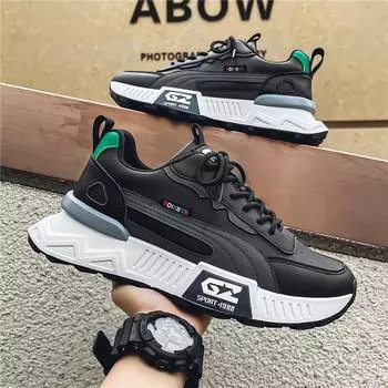 2024 winter new sports and leisure board shoes platform dad shoes port style leather surface low-top bread shoes Forrest Gump shoes men 39