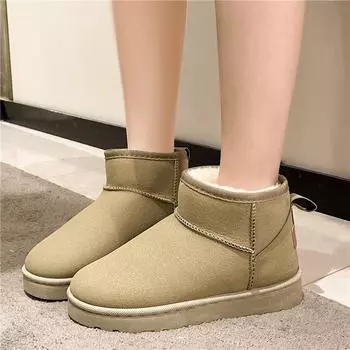 2024 winter new versatile women s velvet thickened non-slip warm women s cotton shoes thick-soled outer wear short snow boots 36 чёрный