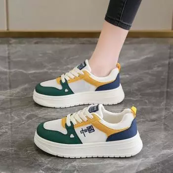 2024 winter new women s shoes versatile mesh shoes Internet celebrity platform student breathable daily leisure trend board shoes 35