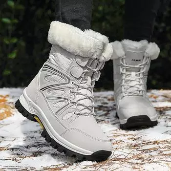 2024 Winter Travel Casual Snow Boots Women s Platform Wear-resistant Cotton Shoes Anti Slip Hiking Work Cold Proof Women s Boots 36