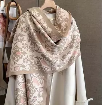 2024 Зимний теплый шарф кашемировый женский шаль накидка толстое одеяло эшарп пончо палантин пашмина для женщин