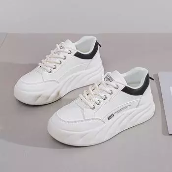 2024 Women Outdoor Sneakers Fashion Casual Comfort Platform Shoes Autumn Young Girls Training Shoes Increase 5cm Tenis De Mujer 35 белый