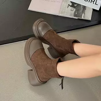 2024 Women s Boots Autumn and Winter New Women s Ankle Fashion Pointed Toe High Heels Short Back Zipper Fashion Boots 35 чёрный