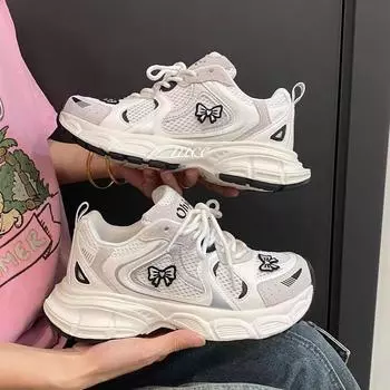 2024 Women s Luxary Sneakers White Mesh Breathable Shoes for Women Sports Running Casual Platform Shoes Ladies Fitness Vulcanize Shoe 35 белый