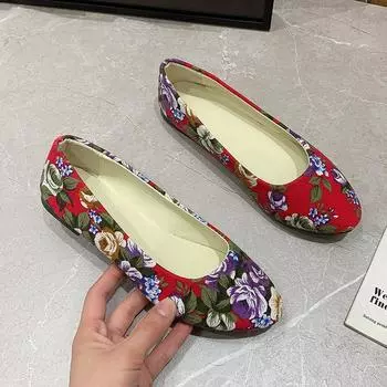 2024 женские новые туфли на плоской подошве Camo Rose Multi Color, корейская версия, легкая повседневная женская обувь класса люкс, удобная обувь для мам 35 чёрный