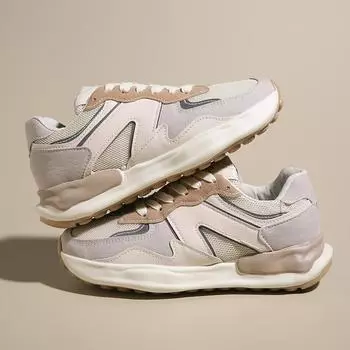 2024 Women s Sports Shoes Fashion Women s Casual Sports Running Shoes Women s Breathable Sports Shoes 35 бежевый