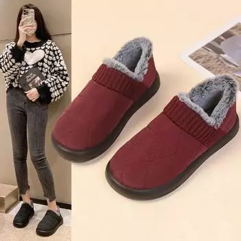 2024 Women s Winter Thickened Sports Shoes Comfortable and Lightweight Platform Shoes Ankle Black Warm Cotton Shoes 35 кофейный