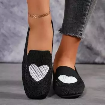2024 Женская обувь на плоской подошве Весна Новая мода В форме сердца Фирменный дизайн Повседневная обувь Zapatillas Mujer Shallow Mouth Slip-On Mom Shoes 36-43 36 синий