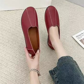 2024, высококачественная, популярная, однотонная, без шнуровки, с манжетами, модная универсальная женская обувь без шнуровки с круглым носком и неглубоким шнурком, Zapatos 36 белый