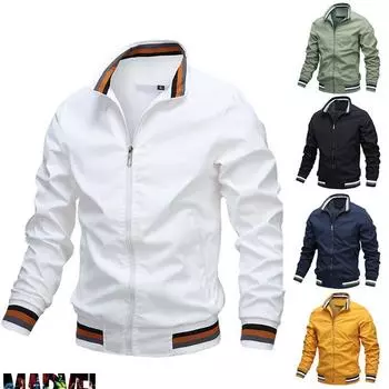 2024 высококачественная повседневная куртка мужская осенне-зимняя спортивная куртка для активного отдыха однотонная ветрозащитная теплая куртка M белый