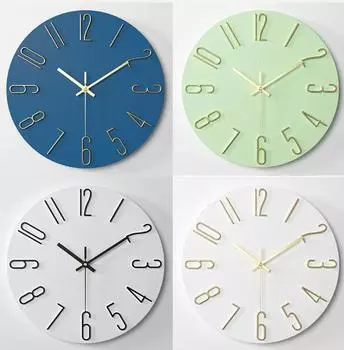 2024 xiaomi mijiaДекоративные пластиковые золотые настенные часы с большим количеством цифр 30 см синий кофейный белый черный зеленый украшения кухня современный дизайн настенные подвесные