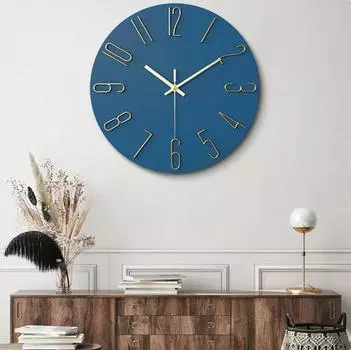2024 Xiaomi mijiaДекоративные пластиковые золотые настенные часы с большим количеством цифр 30см Синий Кофе Белый Черный Зеленый Украшения Кухня Современный дизайн Настенные подвески
