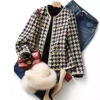 2024 Xiaoxiangfeng ранняя и легкая социальная атмосфера! Аромат старинного книжного свитка, маленькое ароматное мягкое шерстяное пальто с имитацией цветка S