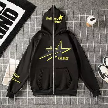 2024 Y2K Повседневный Полный Американский Кардиган Куртка Осень/Зима Мягкая Толстовка С Капюшоном На Молнии XXXL