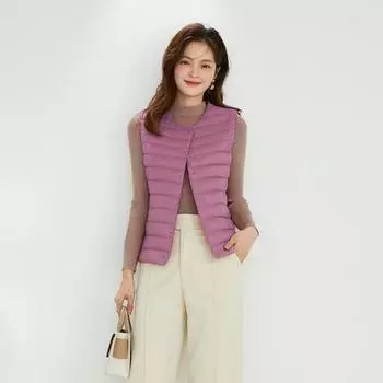 2024 Женская бархатная куртка с круглым вырезом и V-образным вырезом, легкая, с подкладкой из садовой ленты, жилет, большой размер S чёрный