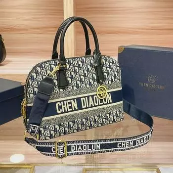 2024 Женская большая сумка-тоут Boston Pillow Printed 32CM x 14CM x 23CM синий