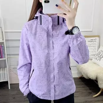 2024 женская камуфляжная уличная куртка, ветрозащитное водонепроницаемое тонкое пальто, верхняя куртка M белый