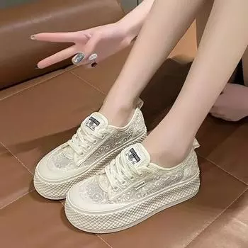 2024 Женская классическая парусиновая универсальная обувь в стиле вестерн, модная женская обувь, новинка, тренд, бесплатная доставка 35 бежевый