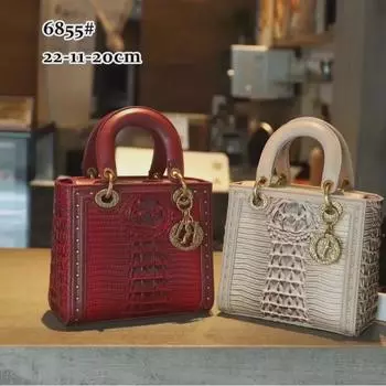 2024 женская красная сумка из мягкой кожи с крокодиловым узором - сумка-мессенджер принцессы Дианы для свадьбы красный