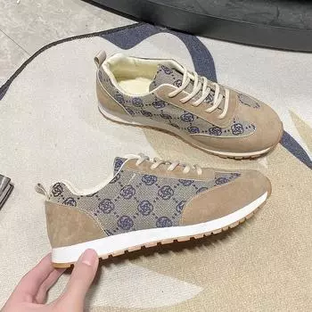 2024 женская летняя новая модная дизайнерская обувь с принтом, спортивная обувь на плоской подошве, для игр на открытом воздухе, повседневная удобная женская обувь 36 чёрный