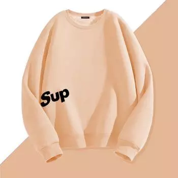 2024 Женская модная бархатная толстовка с круглым вырезом: Плотный, теплый и универсальный свободный топ XXL