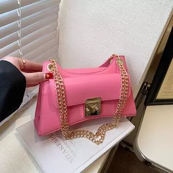 2024 женская новая модная весенне-летняя розовая ручная маленькая квадратная сумка, высококачественная нишевая универсальная сумка через плечо с текстурой белый